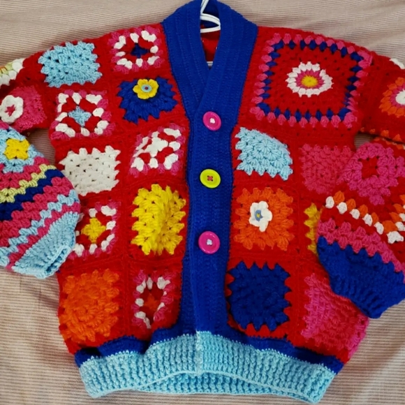 Granny Square Crochet Jacket- Handmade - Picture 11 of 11